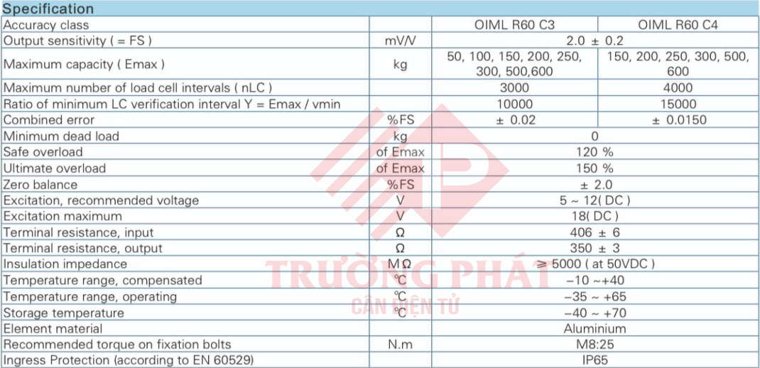 LOADCELL L6G ZEMIC 50kg, 60kg, 100kg, 150kg, 200kg, 250kg,300kg,500kg,600kg