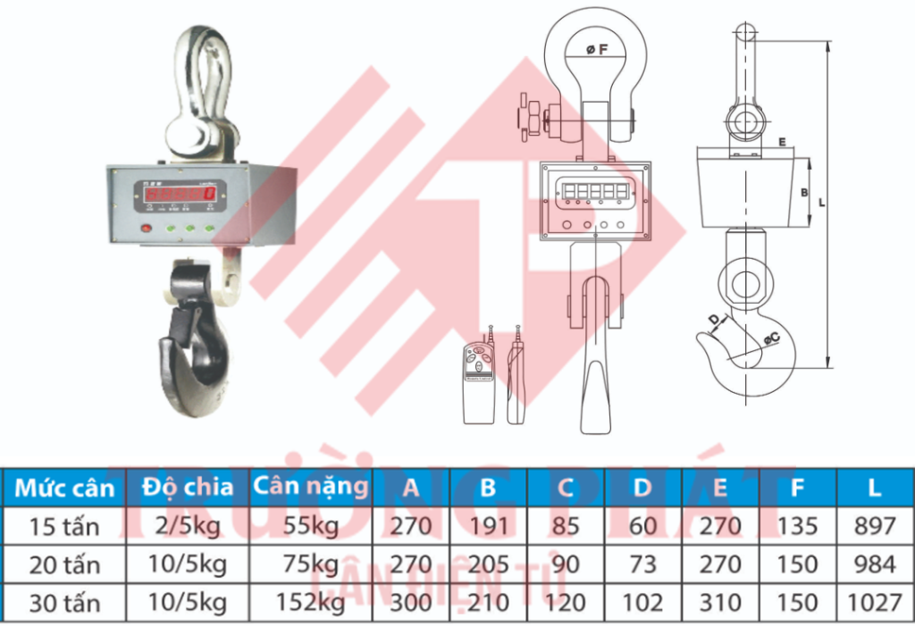 Cân treo móc cẩu OCS K 30 Tấn