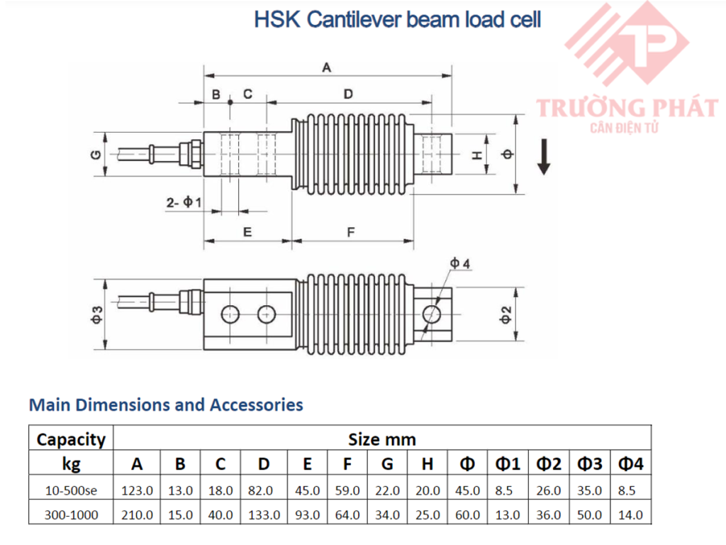 Cảm biến lực HSK 50kg Amcells