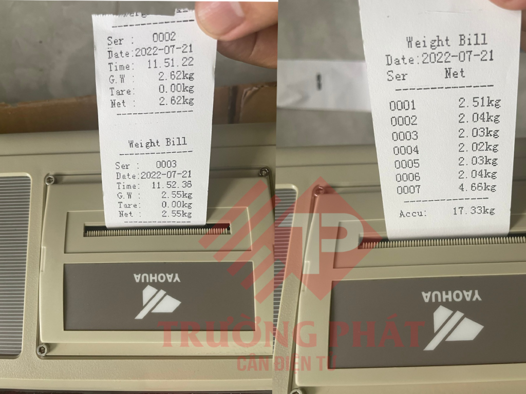 Phiếu in của bộ cân sàn điện tử A9P