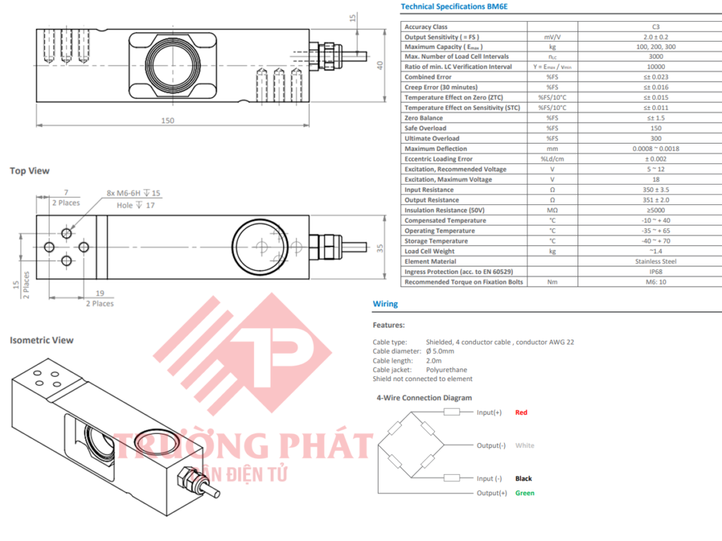 Cảm biến lực BM6E ZEMIC 50kg, 100kg, 200kg, 300kg